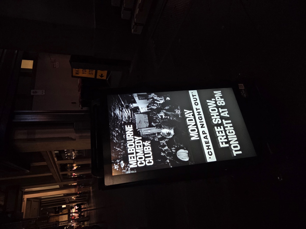 Monday Cheap Night Out sign on the footpath outside Miranda Bar